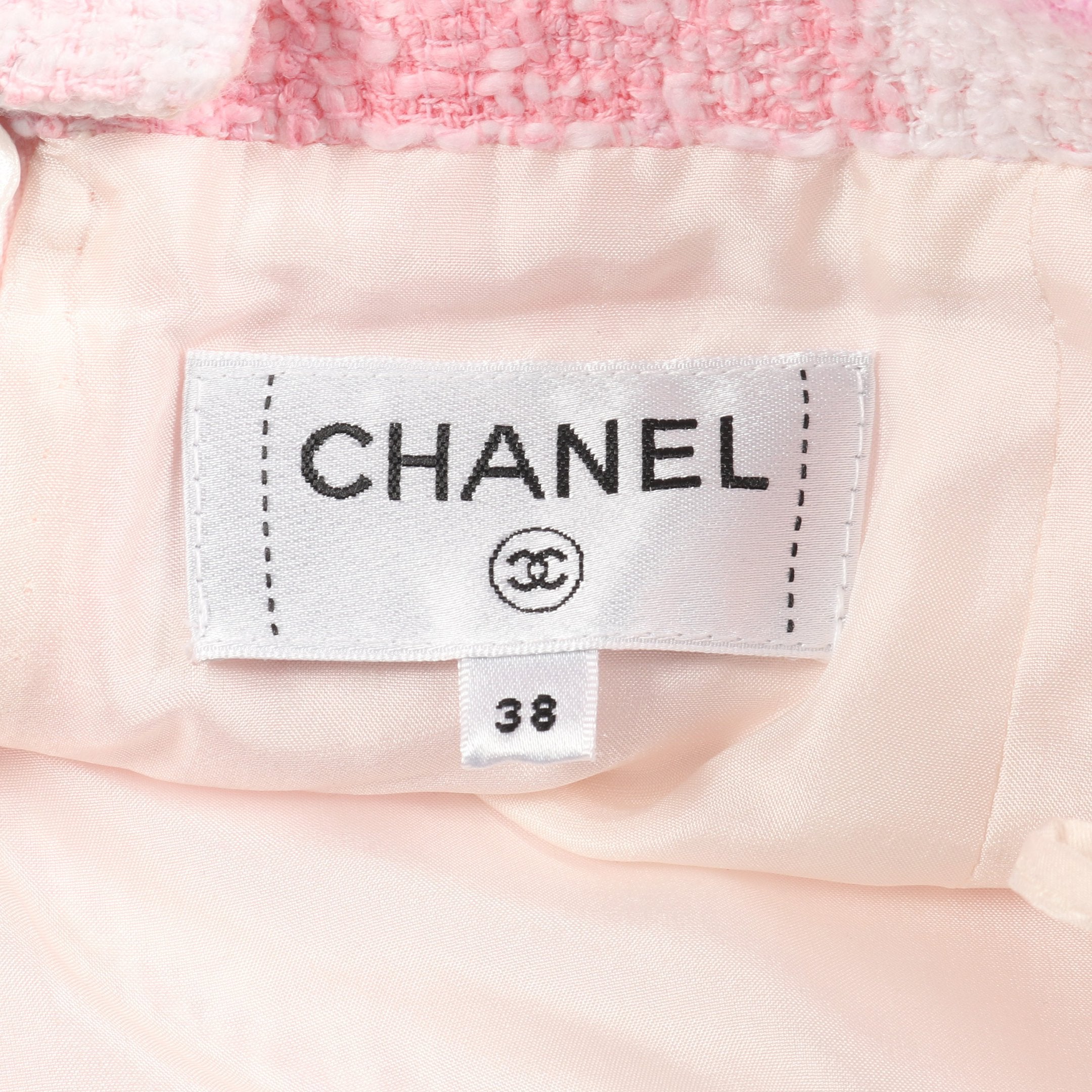 ココマークボタン ツイード スカート コットン ピンク ホワイト