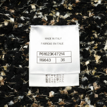 ココマークボタン ニットワンピース ウール ナイロン ブラック アイボリー ゴールド シャネル