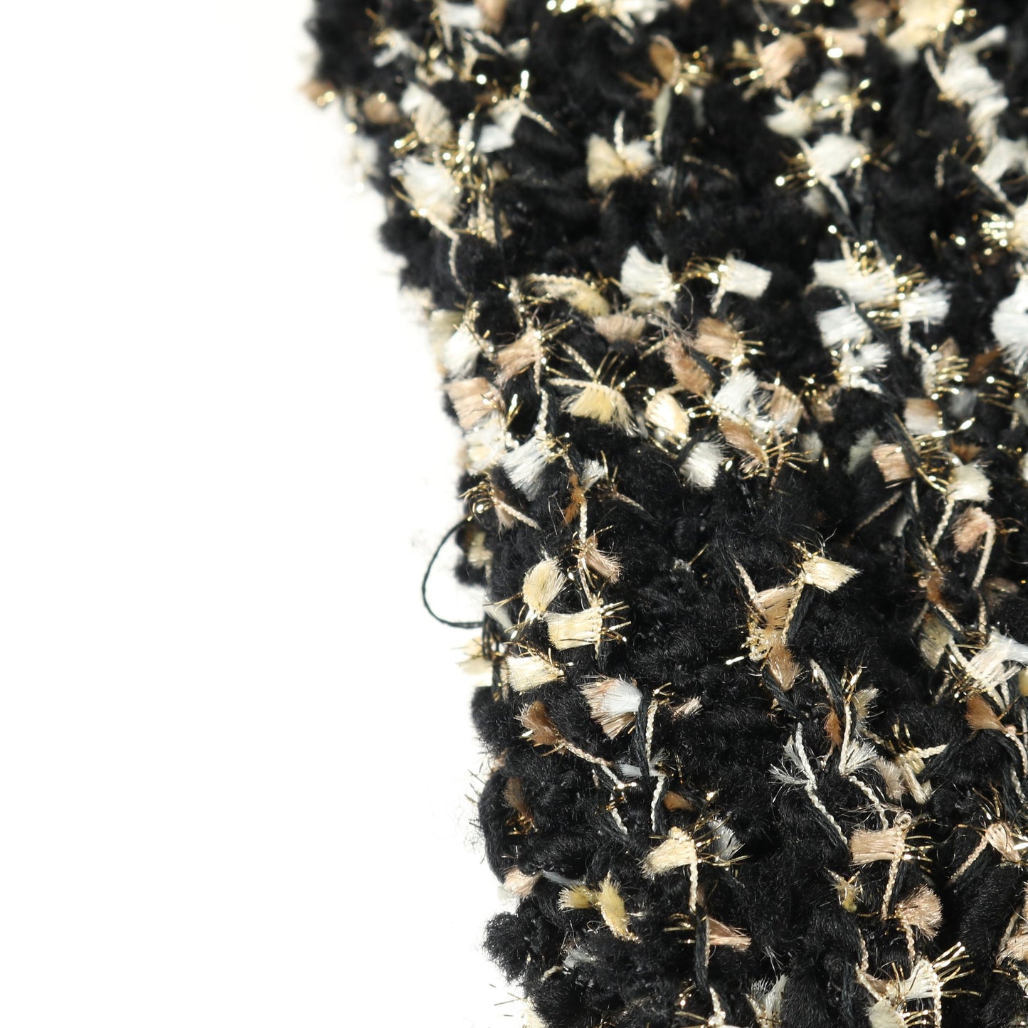 ココマークボタン ニットワンピース ウール ナイロン ブラック アイボリー ゴールド シャネル