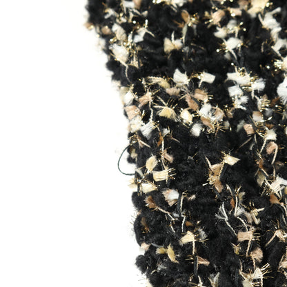 ココマークボタン ニットワンピース ウール ナイロン ブラック アイボリー ゴールド シャネル