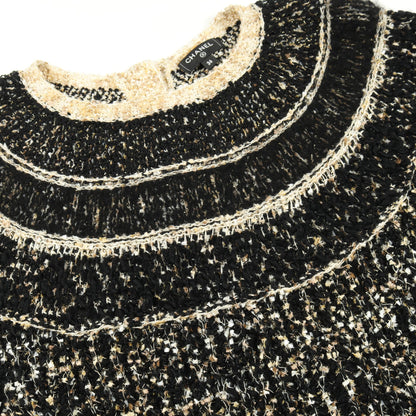 ココマークボタン ニットワンピース ウール ナイロン ブラック アイボリー ゴールド シャネル