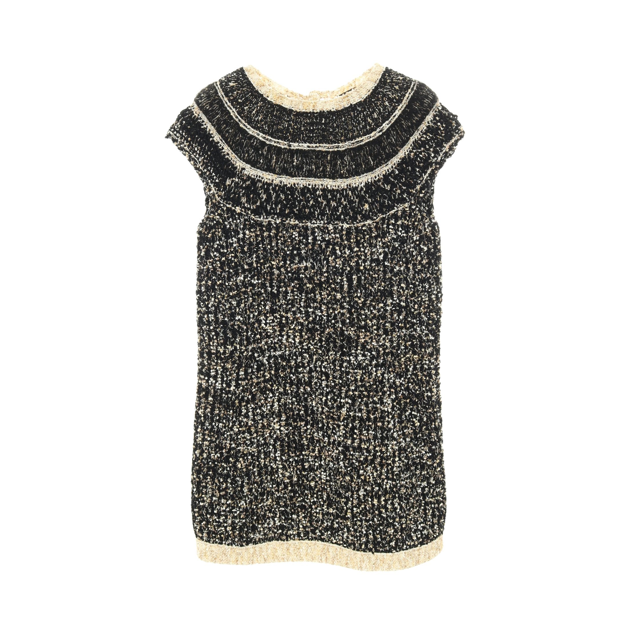 ココマークボタン ニットワンピース ウール ナイロン ブラック