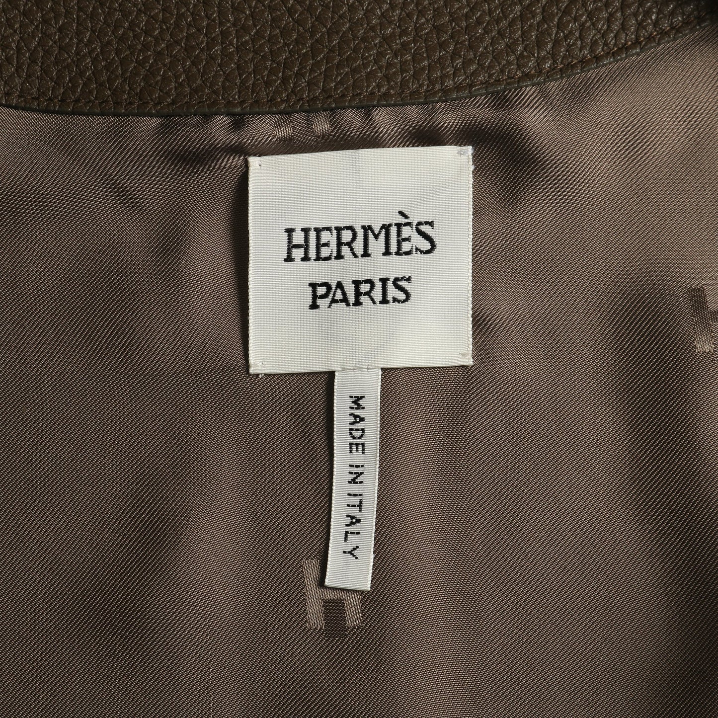 クルードセル セリエボタン ロング ベスト ディアスキン グレーブラウン エルメス アウター HERMES