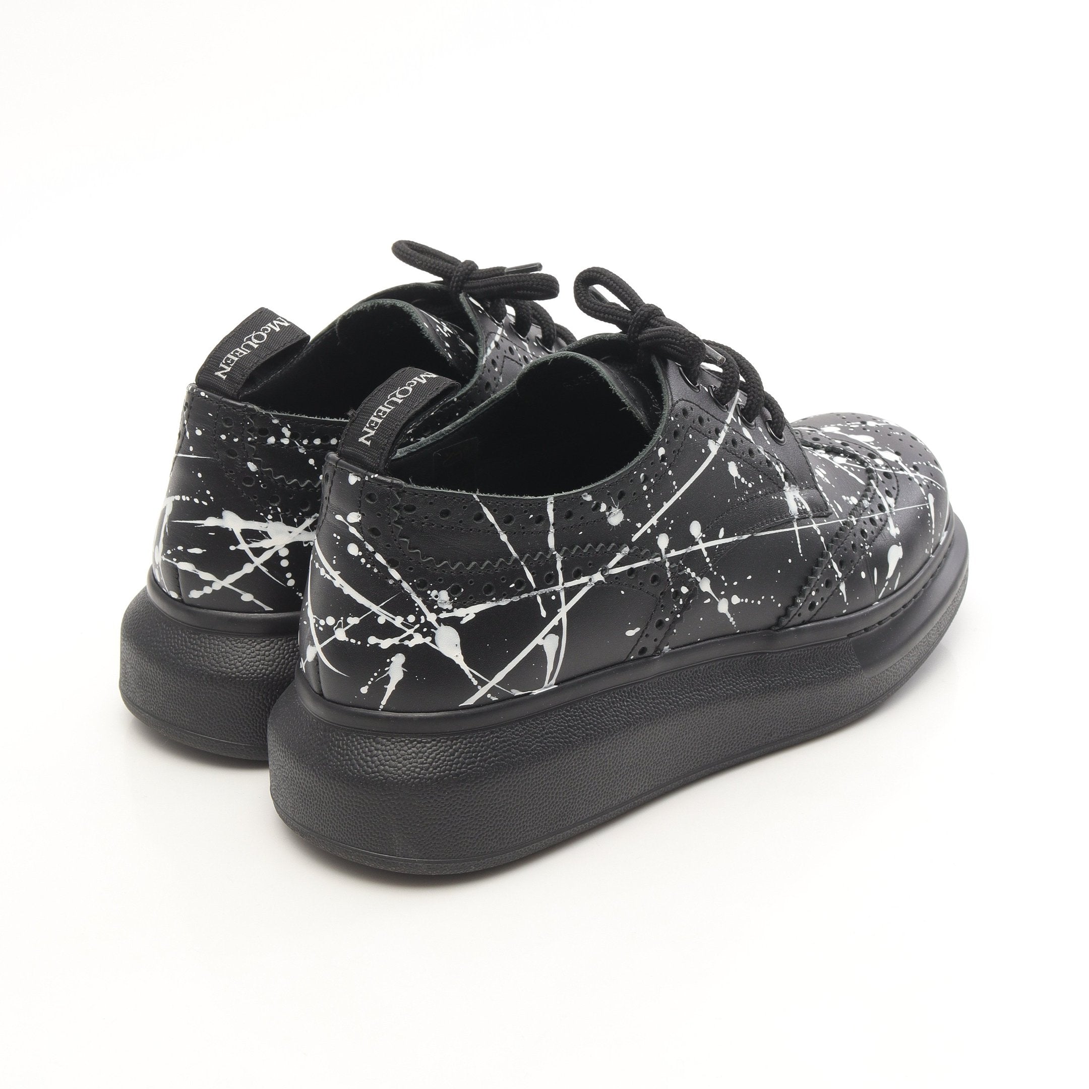 スニーカー ペイント レザー ブラック ホワイト アレキサンダー