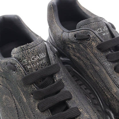 デイマスター スニーカー レザー ブラック ダメージ加工 ドルチェアンドガッバーナ シューズ DOLCE&GABBANA