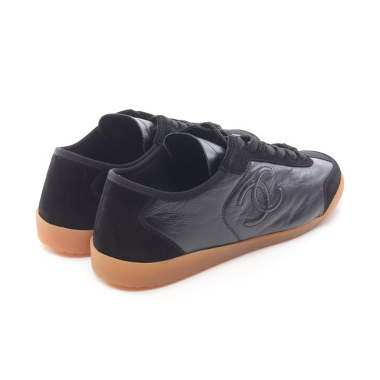 ココマーク スニーカー レザー スエード ブラック シャネル シューズ CHANEL