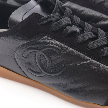 ココマーク スニーカー レザー スエード ブラック シャネル シューズ CHANEL