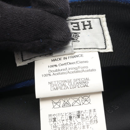 キャスケット 帽子 レザー ブルー エルメス 財布・小物 HERMES