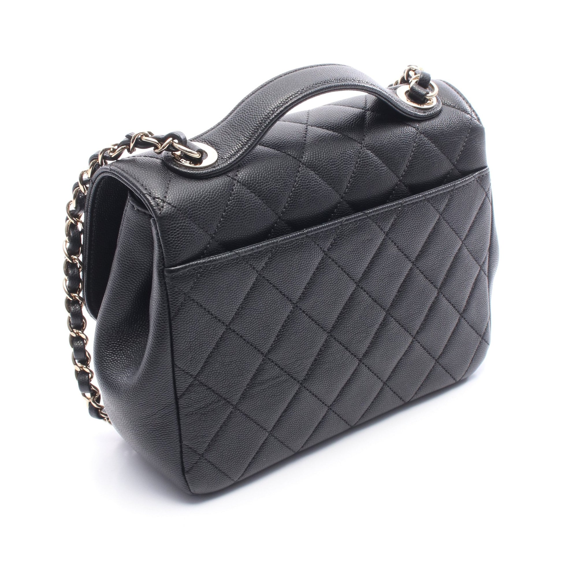 ビジネスアフィニティ マトラッセ チェーンショルダーバッグ キャビアスキン ブラック ゴールド金具 シャネル バッグ CHANEL