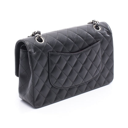 マトラッセ Wフラップ Wチェーンショルダーバッグ キャビアスキン ブラック ゴールド金具 シャネル バッグ CHANEL