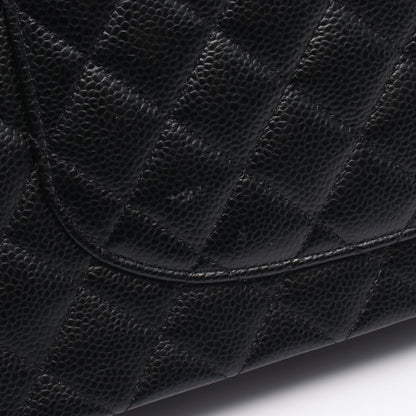 マトラッセ Wフラップ Wチェーンショルダーバッグ キャビアスキン ブラック ゴールド金具 シャネル バッグ CHANEL