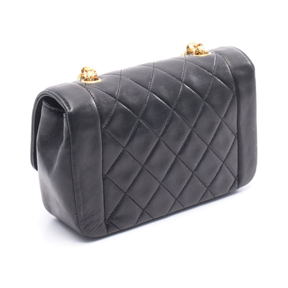 ミニマトラッセ ダイアナフラップ チェーンショルダーバッグ ラムスキン ブラック ゴールド金具 シャネル バッグ CHANEL