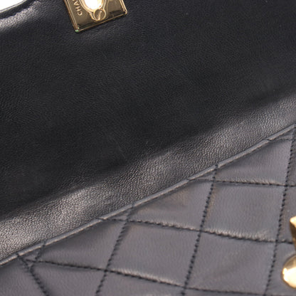 ミニマトラッセ ダイアナフラップ チェーンショルダーバッグ ラムスキン ブラック ゴールド金具 シャネル バッグ CHANEL