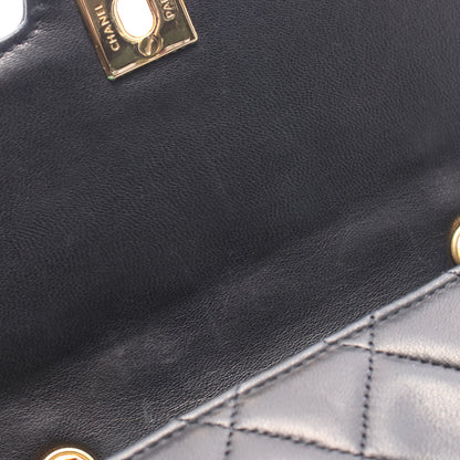 ミニマトラッセ ダイアナフラップ チェーンショルダーバッグ ラムスキン ブラック ゴールド金具 シャネル バッグ CHANEL