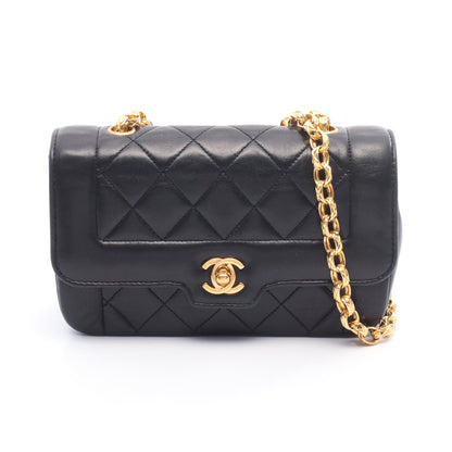 ミニマトラッセ ダイアナフラップ チェーンショルダーバッグ ラムスキン ブラック ゴールド金具 シャネル バッグ CHANEL