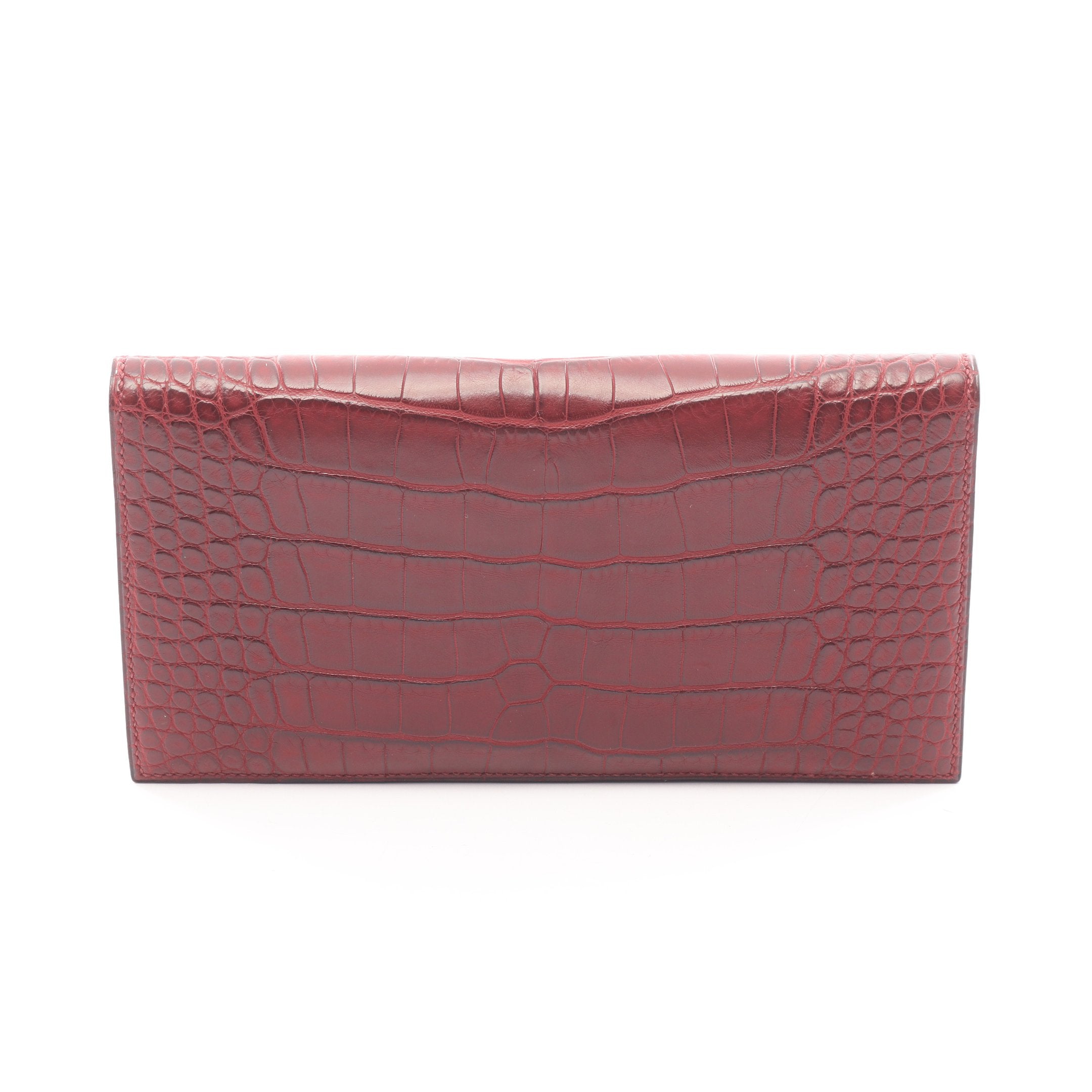 エルメス HERMES MC2 フレミング ブレイズ ルージュアッシュ 二つ折り長財布 財布 アリゲーターマット アリゲーターマット メンズ ボルドー系 035094CA 【中古】 MC2 フレミング ブレイズ ルージュアッシュ 二つ折り長財布