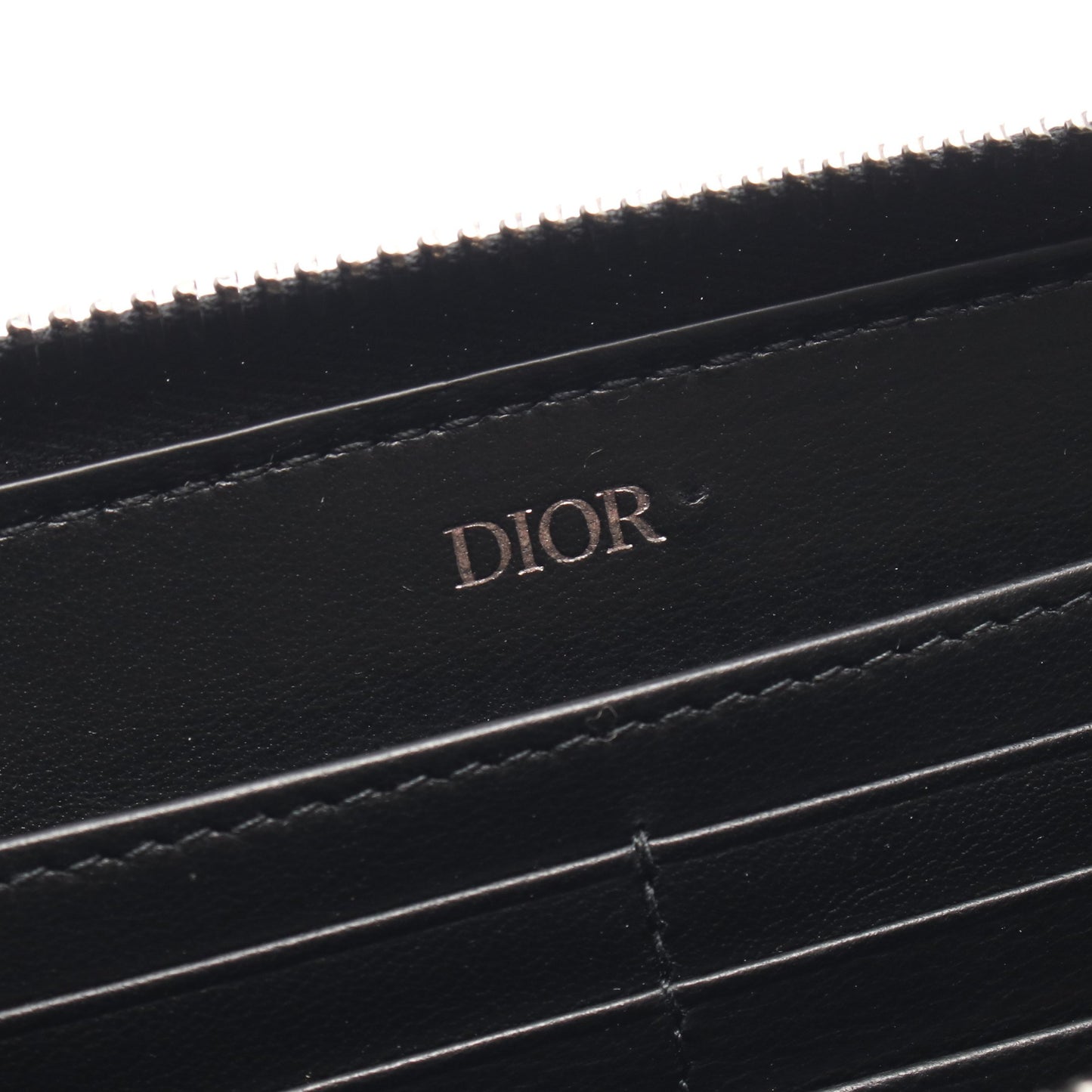 ロゴ ラウンドファスナー長財布 レザー ブラック ダークグレー ディオール 財布・小物 DIOR