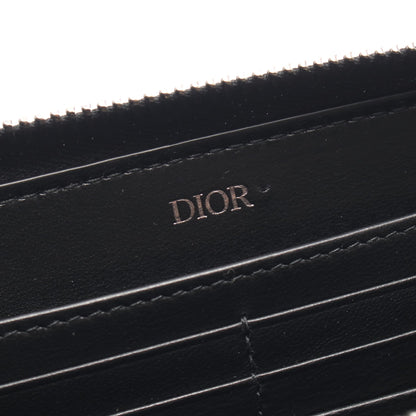 ロゴ ラウンドファスナー長財布 レザー ブラック ダークグレー ディオール 財布・小物 DIOR