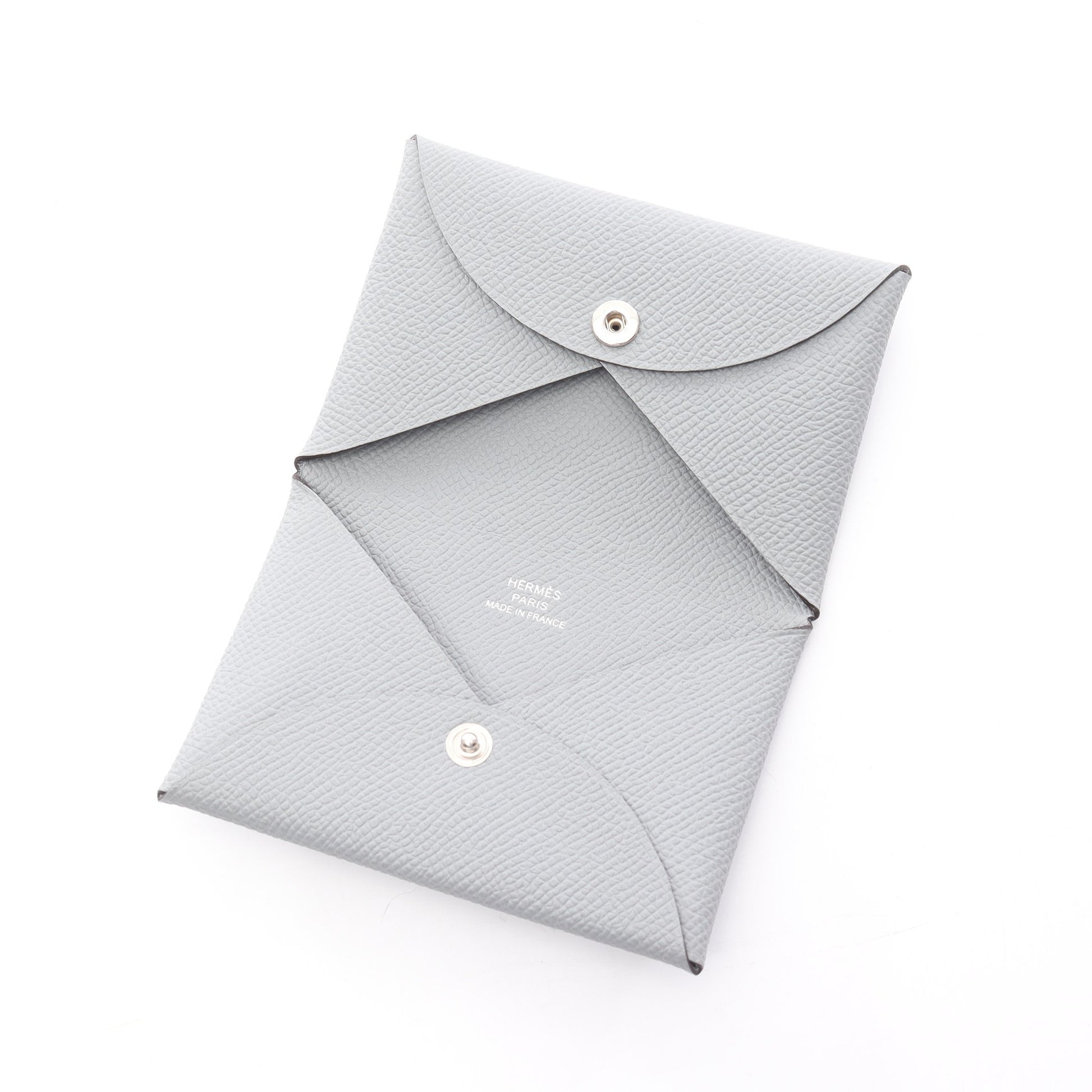 カルヴィ ブルーグラシエ コインケース ヴォーエプソン ブルーグレー シルバー金具 W刻印 エルメス 財布・小物 HERMES