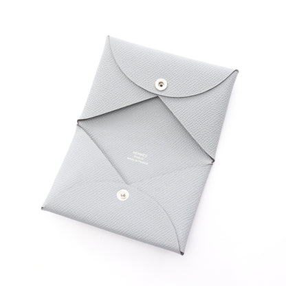 カルヴィ ブルーグラシエ コインケース ヴォーエプソン ブルーグレー シルバー金具 W刻印 エルメス 財布・小物 HERMES