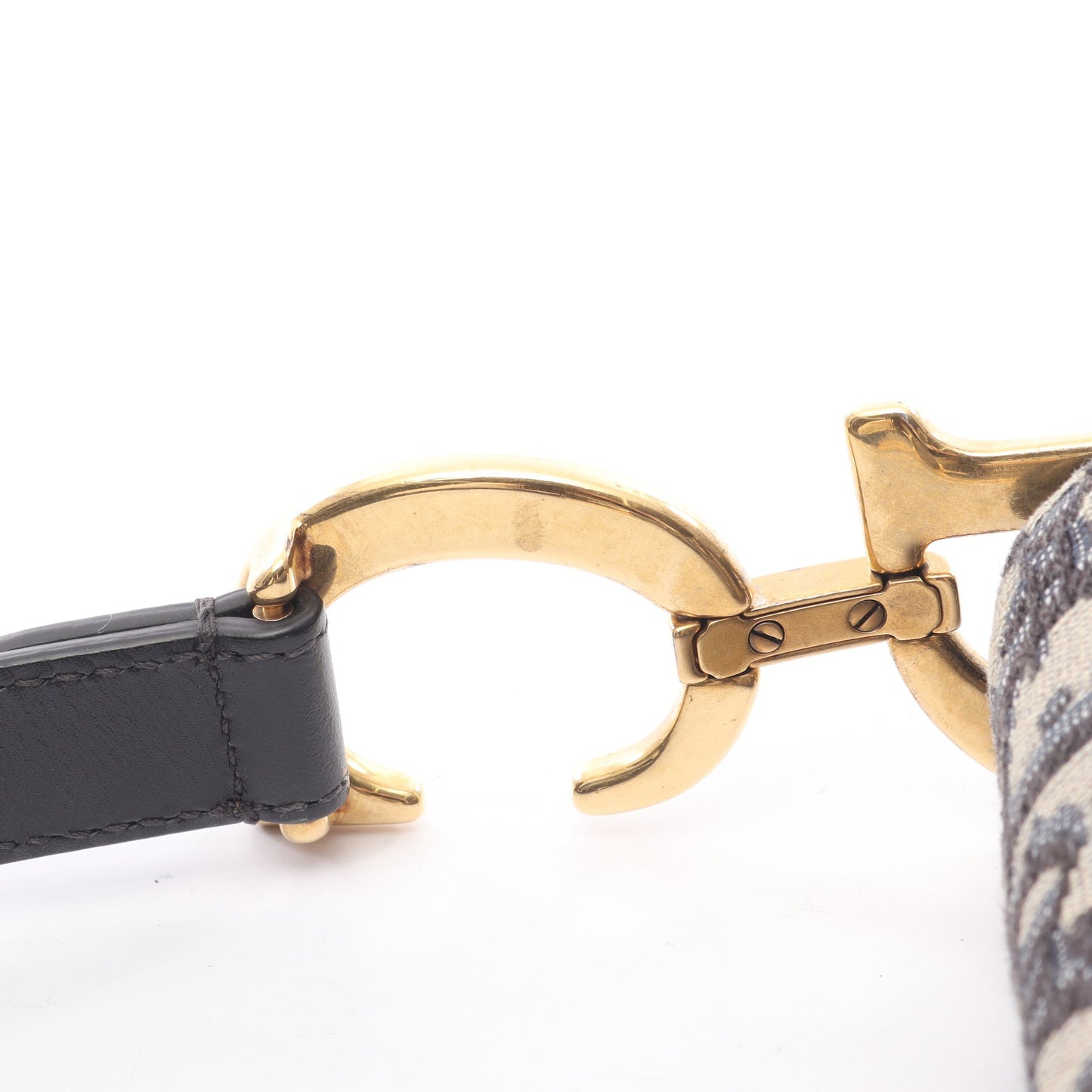 サドルバッグ オブリークジャカード ハンドバッグ キャンバス レザー ベージュ ネイビー 2WAY クリスチャンディオール バッグ Christian Dior