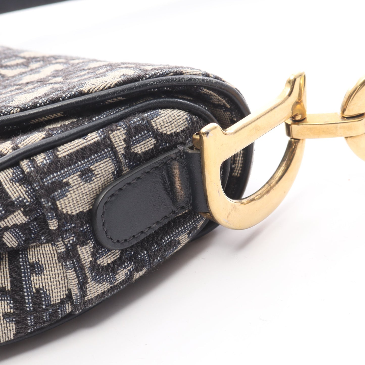 サドルバッグ オブリークジャカード ハンドバッグ キャンバス レザー ベージュ ネイビー 2WAY クリスチャンディオール バッグ Christian Dior
