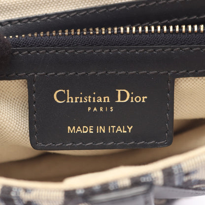 サドルバッグ オブリークジャカード ハンドバッグ キャンバス レザー ベージュ ネイビー 2WAY クリスチャンディオール バッグ Christian Dior