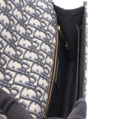 30 MONTAIGNE オブリーク ジャカード ショルダーバッグ キャンバス レザー ネイビー グレー クリスチャンディオール バッグ Christian Dior