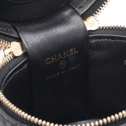 マトラッセ バニティ チェーンショルダーバッグ ラムスキン ブラック ゴールド金具 シャネル バッグ CHANEL
