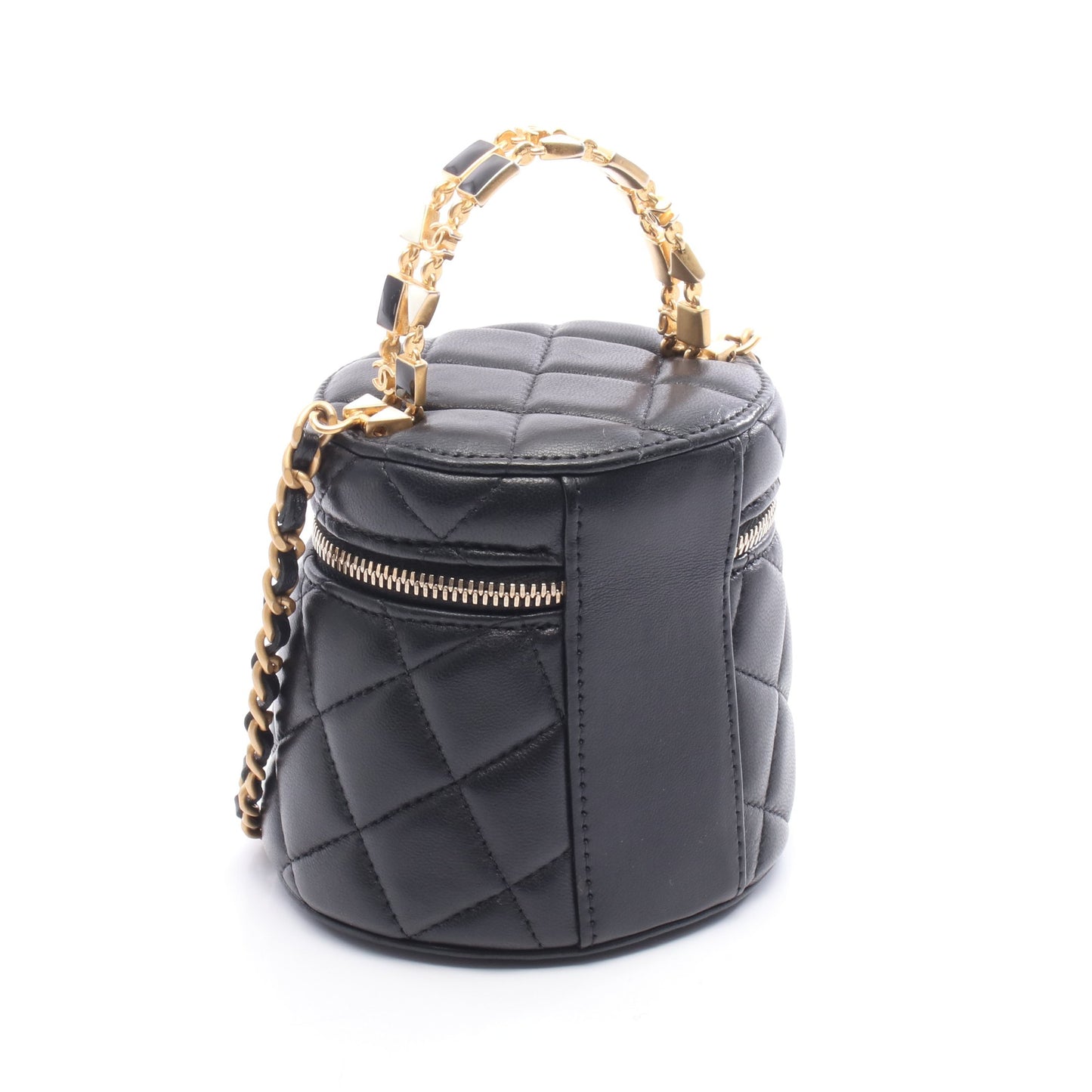 マトラッセ バニティ チェーンショルダーバッグ ラムスキン ブラック ゴールド金具 シャネル バッグ CHANEL