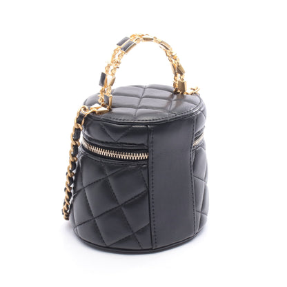 マトラッセ バニティ チェーンショルダーバッグ ラムスキン ブラック ゴールド金具 シャネル バッグ CHANEL