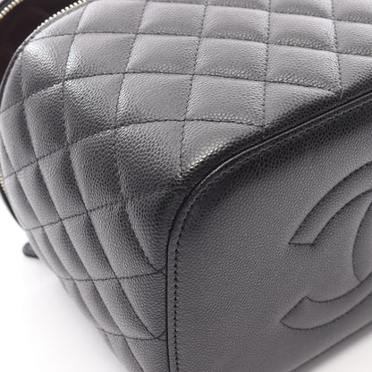 タイムレスクラシック マトラッセ ハンドバッグ バニティバッグ キャビアスキン ブラック ゴールド金具 シャネル バッグ CHANEL