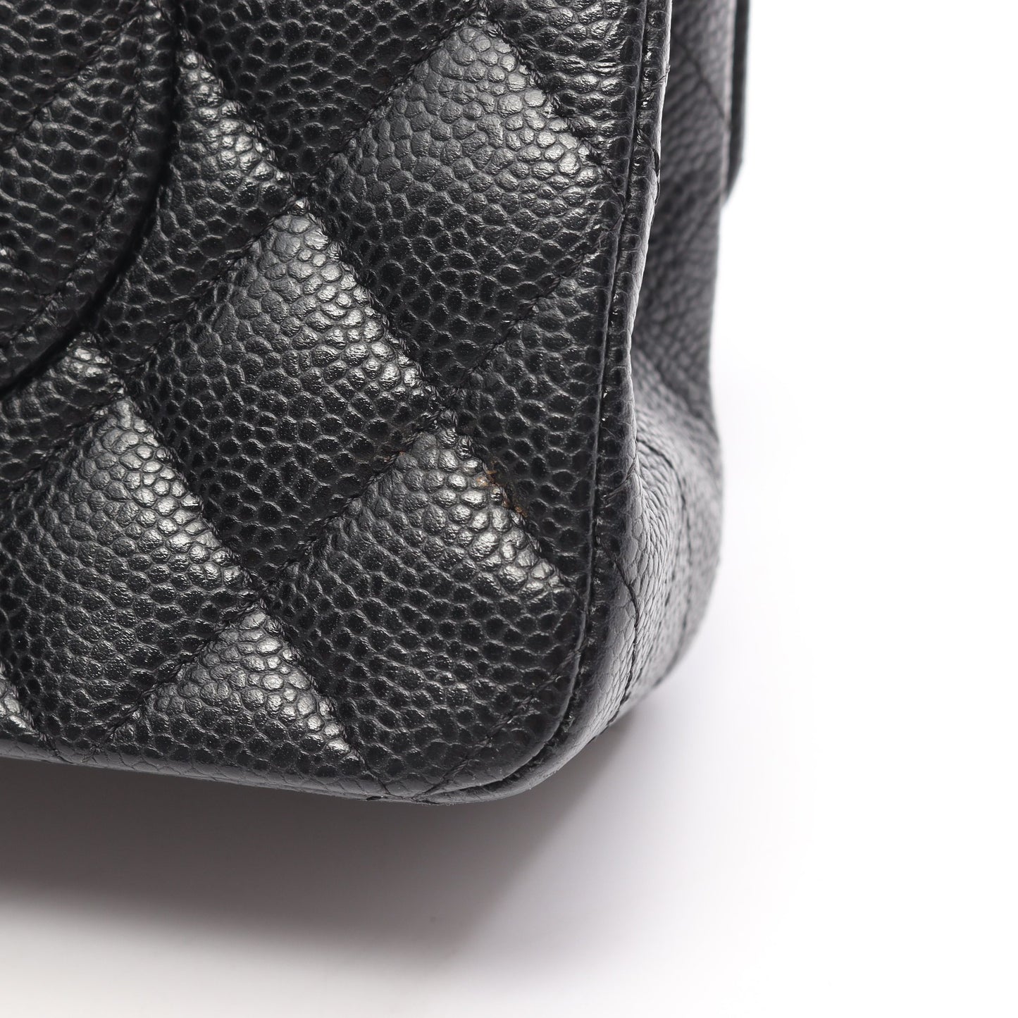 マトラッセ Wフラップ Wチェーンショルダーバッグ キャビアスキン ブラック シルバー金具 シャネル バッグ CHANEL