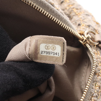 マトラッセ バックパック リュックサック ツイード レザー ベージュ マルチカラー ゴールド金具 シャネル バッグ CHANEL