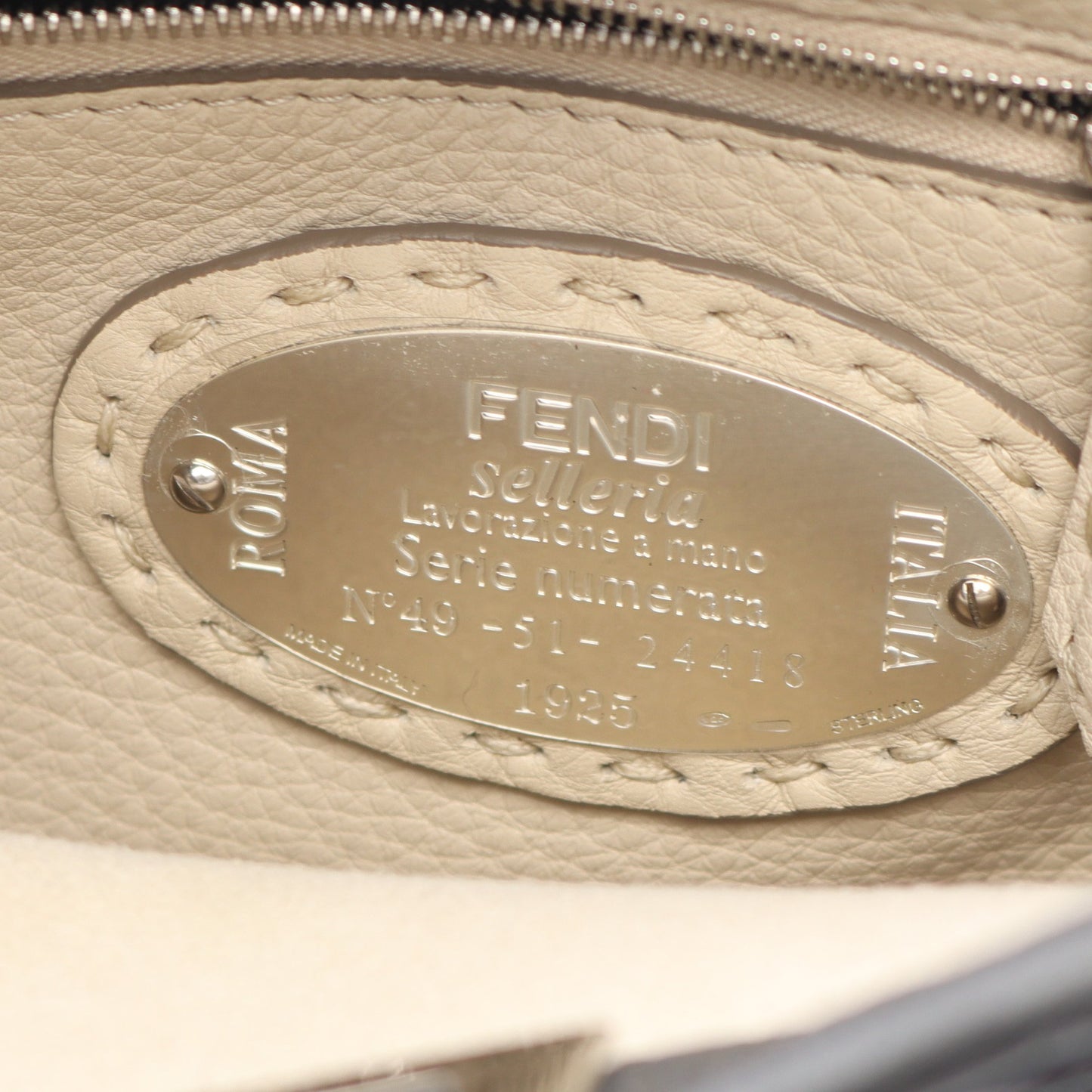 ミニピーカブー セレリア ハンドバッグ レザー グレー 2WAY フェンディ バッグ FENDI