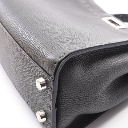 ミニピーカブー セレリア ハンドバッグ レザー グレー 2WAY フェンディ バッグ FENDI