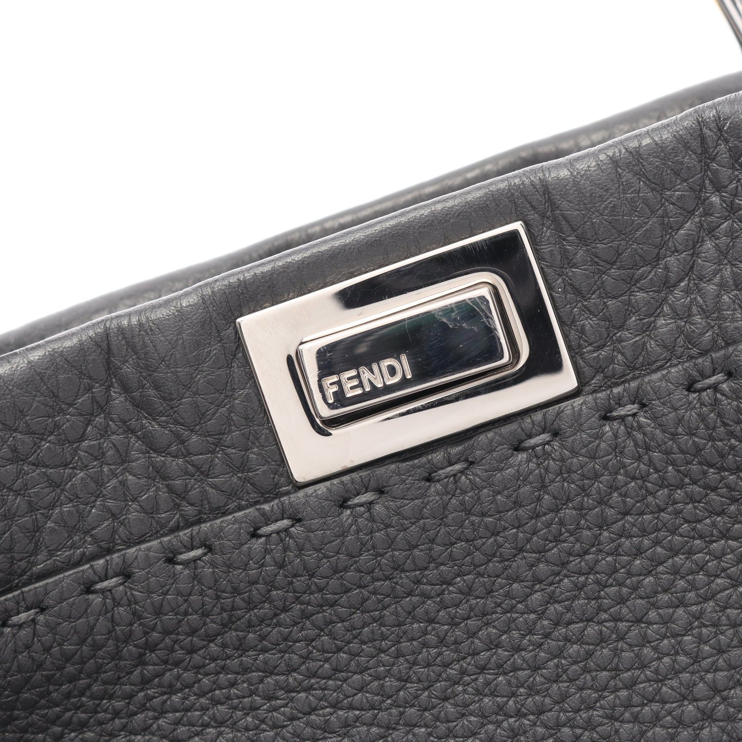 ミニピーカブー セレリア ハンドバッグ レザー グレー 2WAY フェンディ バッグ FENDI