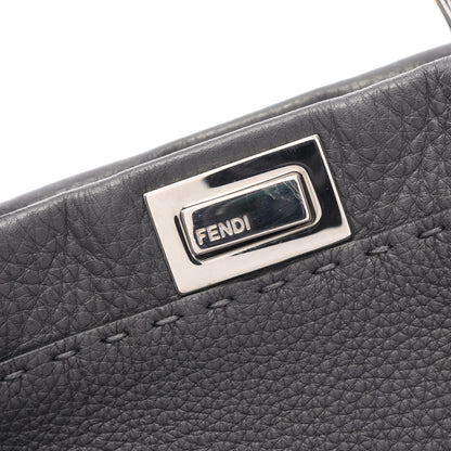 ミニピーカブー セレリア ハンドバッグ レザー グレー 2WAY フェンディ バッグ FENDI
