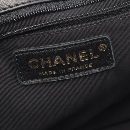 マトラッセ Wチェーンショルダーバッグ ベロア ラムスキン ブラック ゴールド金具 シャネル バッグ CHANEL