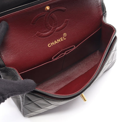 マトラッセ Wフラップ Wチェーンショルダーバッグ ラムスキン ブラック ゴールド金具 シャネル バッグ CHANEL