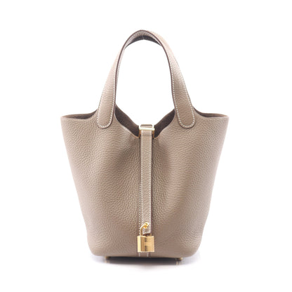 ピコタンロックPM エトゥープ ハンドバッグ トリヨンクレマンス グレーブラウン ゴールド金具 K刻印 エルメス バッグ HERMES
