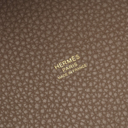 ピコタンロックPM エトゥープ ハンドバッグ トリヨンクレマンス グレーブラウン ゴールド金具 K刻印 エルメス バッグ HERMES