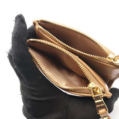MATELASSE マテラッセ 二つ折り財布 レザー ライトブラウン ミュウミュウ 財布・小物 miu miu
