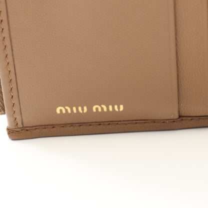 MATELASSE マテラッセ 二つ折り財布 レザー ライトブラウン ミュウミュウ 財布・小物 miu miu