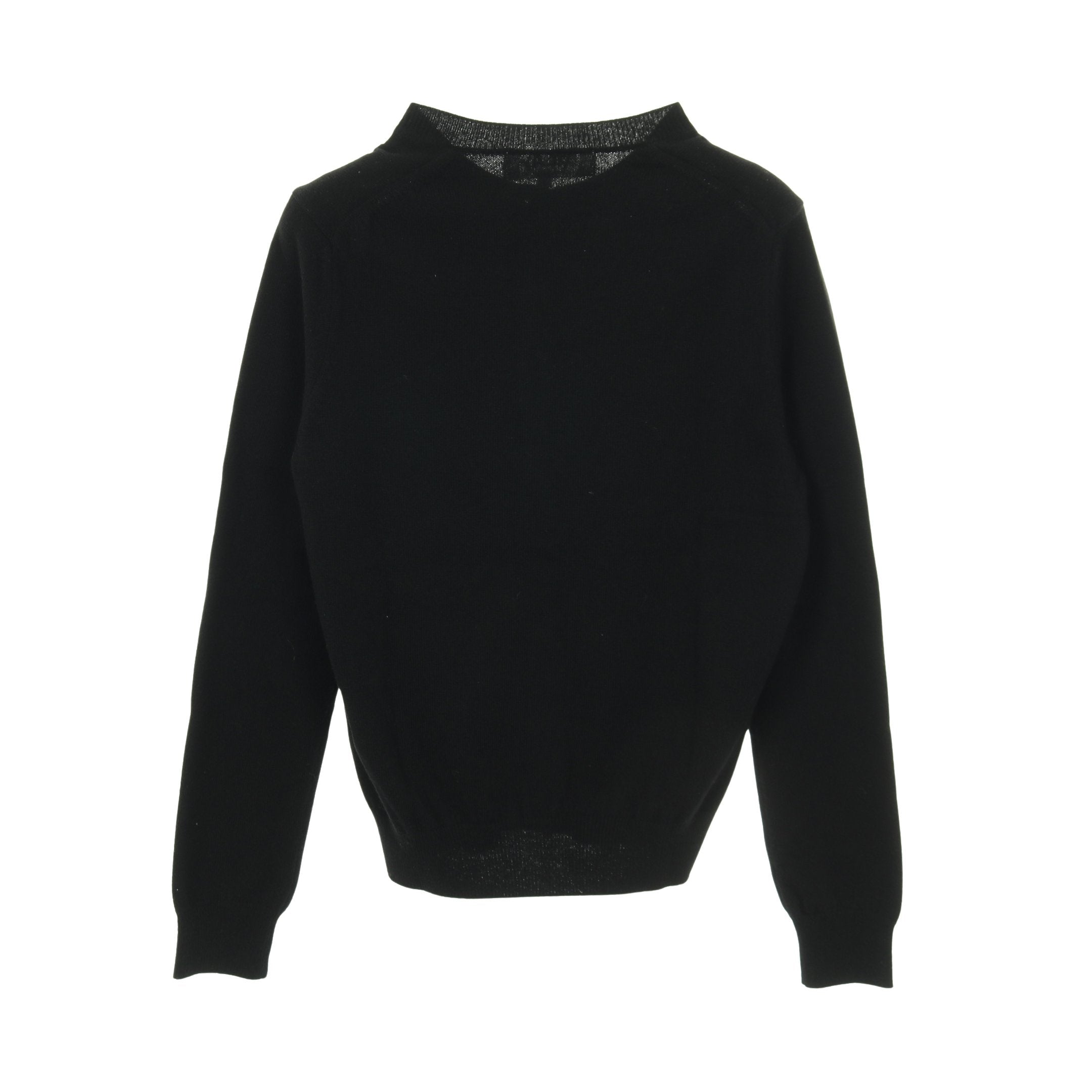 ハートロゴワッペン カーディガン クルーネック ウール ブラック