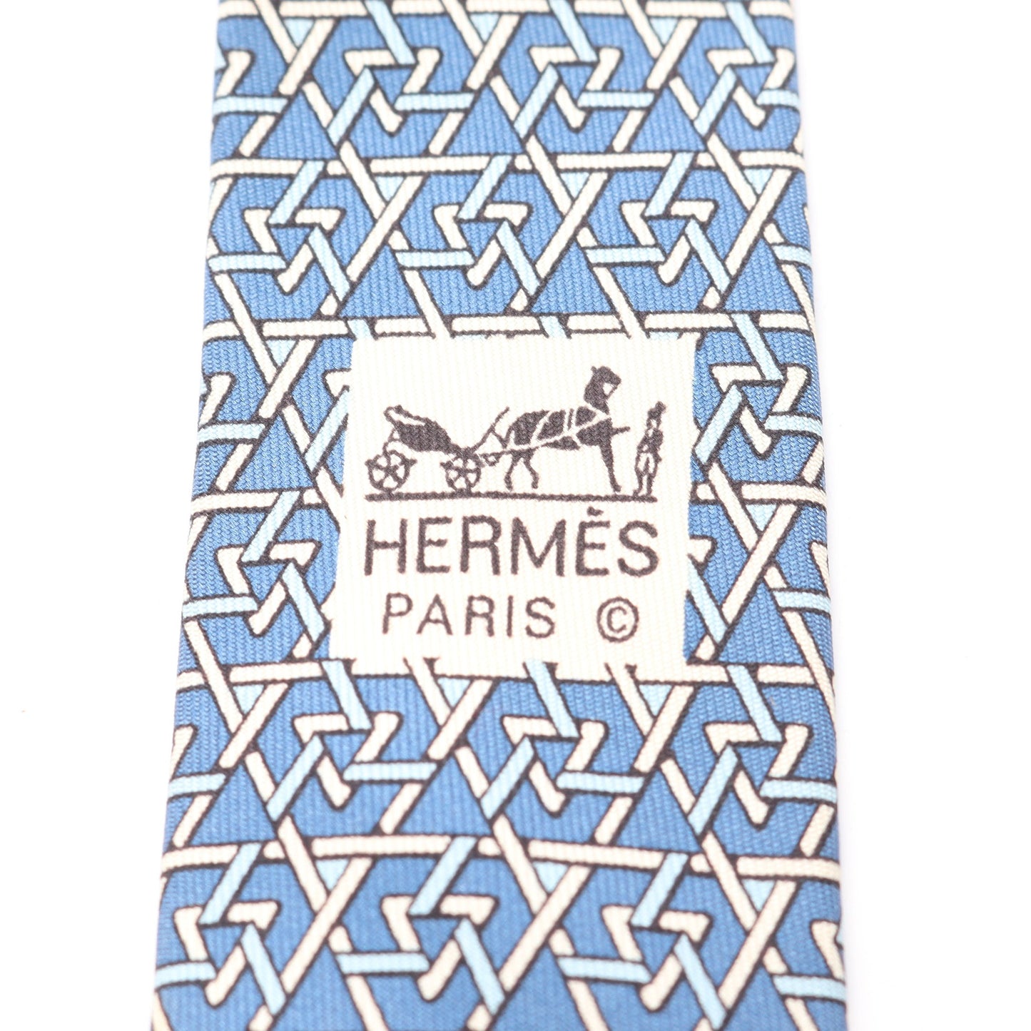 総柄 ネクタイ シルク ブルー マルチカラー エルメス 財布・小物 HERMES