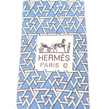 総柄 ネクタイ シルク ブルー マルチカラー エルメス 財布・小物 HERMES