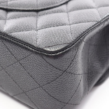 マトラッセ Wフラップ Wチェーンショルダーバッグ キャビアスキン ブラック ゴールド金具 シャネル バッグ CHANEL