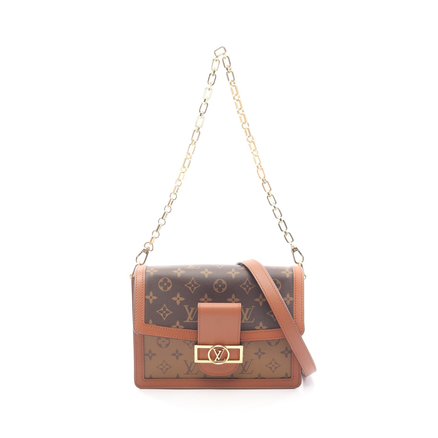 ドーフィーヌMM モノグラムリバース チェーンショルダーバッグ PVC レザー ブラウン 2WAY ルイヴィトン バッグ LOUIS VUITTON