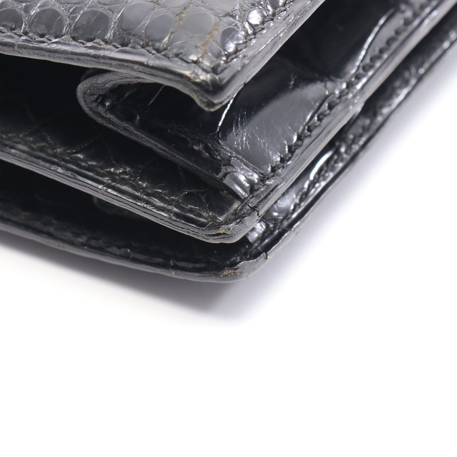 ピアノ ハンドバッグ クロコダイル ポロサスリセ ブラック ゴールド金具 ○S刻印 エルメス バッグ HERMES